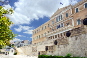 Hellenic Parliament building in Athens, Greece